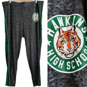 STRANGER THINGS Hawkins Tiger Logo Pull-On Leggings Stretch Marled Grey Sz 4X